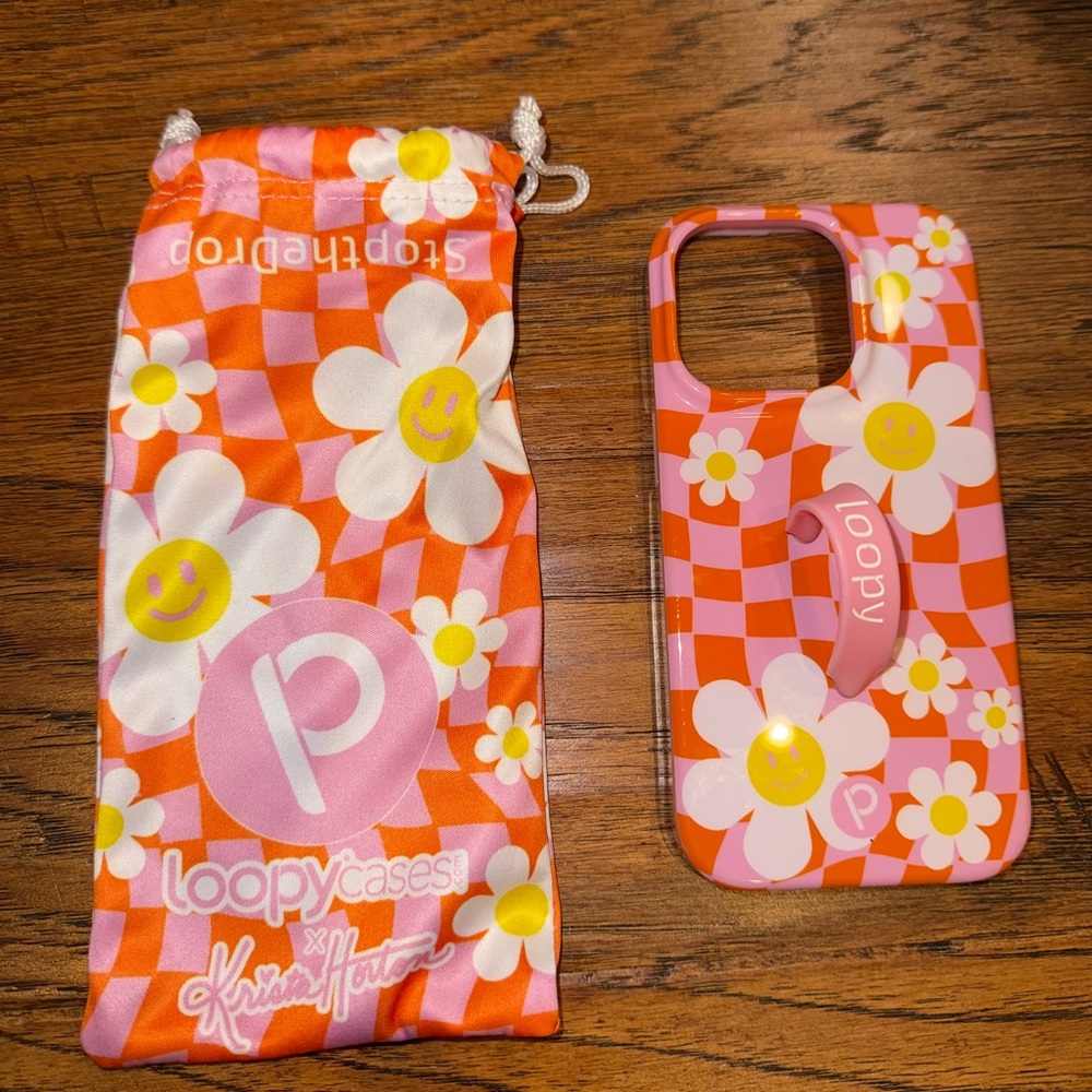 Loopy Case x Krispy Kreme Floral Pink and Orange Phone Case